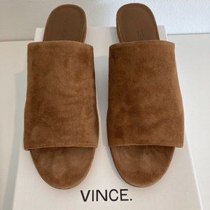 Vince Bartley 2 Cedar Suede Mule Slides/Sandals